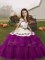 On Sale Floor Length Purple Child Pageant Dress Tulle Sleeveless Embroidery and Ruffled Layers