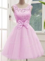 Sleeveless Lace and Bowknot Lace Up Quinceanera Dama Dress