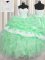 Green Sweetheart Neckline Beading and Appliques and Ruffles and Pick Ups 15th Birthday Dress Sleeveless Lace Up