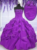 Sleeveless Embroidery and Pick Ups Lace Up Ball Gown Prom Dress(SKU PSSW097-5BIZ)