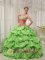 Hermosa Beach California/CA Special Spring Green Sweetheart Neckline Quinceanera Dress With Beadings and Pick-ups Decorate