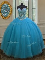 Excellent Sleeveless Beading Lace Up 15th Birthday Dress