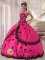 Hendersonville Tennessee/TN Perfect Organza and Taffeta Appliques Decorate Bodice Hot Pink Quinceanera Dress For Strapless Ball Gown