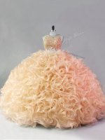 Best Selling Sleeveless Zipper Floor Length Beading and Ruffles Sweet 16 Quinceanera Dress