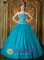 Swaffham Bulbeck East Anglia Brand New Teal and Sweetheart Beading and Exquisite Appliques Bodice Paillette Over Skirt For Quinceanera