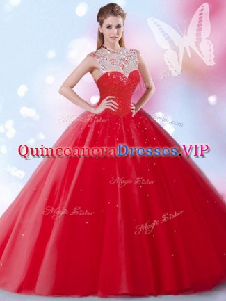 Low Price Sleeveless Zipper Floor Length Beading and Sequins Sweet 16 Quinceanera Dress