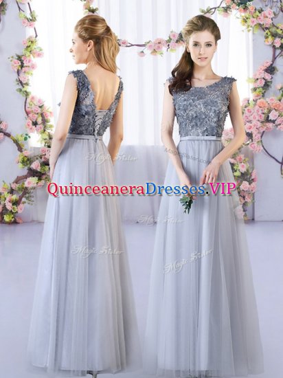 Noble Sleeveless Appliques Lace Up Dama Dress for Quinceanera - Click Image to Close