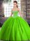 Chic Brush Train Ball Gowns Quinceanera Gown Sweetheart Tulle Sleeveless Lace Up