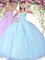 Luxurious Light Blue 15th Birthday Dress Military Ball and Sweet 16 and Quinceanera with Beading Sweetheart Sleeveless Lace Up