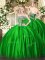 Green Sleeveless Beading Floor Length Sweet 16 Dresses