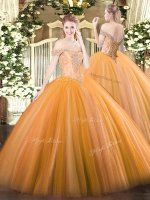 Floor Length Ball Gowns Sleeveless Orange 15 Quinceanera Dress Lace Up(SKU SJQDDT1538002BIZ)