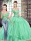 Apple Green Sleeveless Tulle Lace Up Quince Ball Gowns for Military Ball and Sweet 16 and Quinceanera