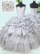 Latest Grey Ball Gowns Beading and Sequins and Pick Ups Quince Ball Gowns Lace Up Organza and Taffeta Sleeveless Floor Length