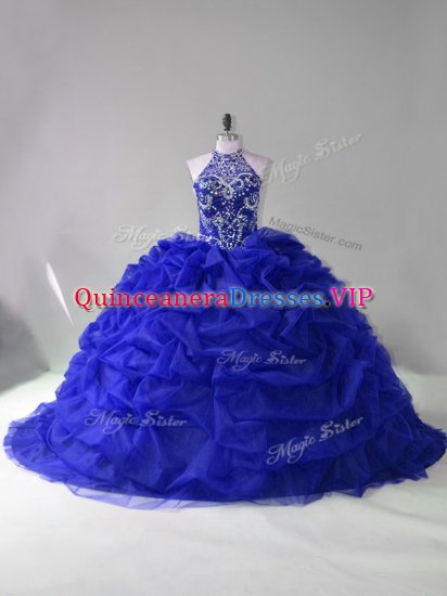 Organza Long Sleeves Quinceanera Gown Court Train and Beading and Pick Ups - Click Image to Close