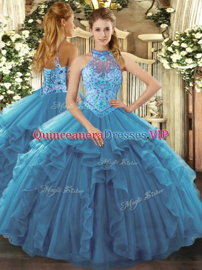 Sleeveless Beading and Ruffles Lace Up Sweet 16 Dresses - Click Image to Close