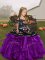 Attractive Straps Sleeveless Lace Up Girls Pageant Dresses Eggplant Purple Organza