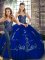 Wonderful Sleeveless Tulle Floor Length Lace Up Quinceanera Dress in Royal Blue with Beading and Embroidery