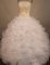 Gorgeous ball gown strapless floor-length organza appliques white quinceanera dresses FA-X-089