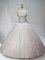 Modern White Lace Up Sweetheart Beading Quinceanera Gown Tulle Sleeveless