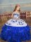 Stylish Organza Sleeveless Floor Length Little Girl Pageant Gowns and Embroidery and Ruffles