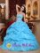 Southwest Harbor Maine/ME Aqua Blue Ball Gown Sweetheart Strapless Floor-length Organza Beading Quinceanera Dress