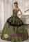 Dresher Pennsylvania/PA Wholesale Strapless Appliques Lace-up Olive Green Quinceanera Dresses Party Style