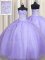 Trendy Lavender Zipper Sweetheart Beading Quinceanera Dresses Organza Sleeveless