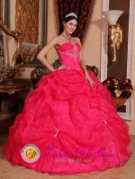 Aztec NM Lovely Custom Made Hot Pink Sweetheart Quinceanera Gowns With Appliques and Pick-ups For Sweet 16