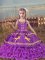 Dazzling Floor Length Eggplant Purple Pageant Gowns For Girls Straps Sleeveless Lace Up