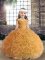 Floor Length Ball Gowns Sleeveless Gold Pageant Dress for Teens Lace Up