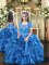 Floor Length Ball Gowns Sleeveless Baby Blue High School Pageant Dress Lace Up