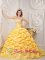 Strapless Court Train Taffeta Appliques and Beading Brand New Yellow Wollongong NSW Quinceanera Dress Ball Gown