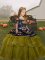 Olive Green Sleeveless Tulle Lace Up Little Girls Pageant Gowns for Party and Wedding Party