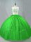 Graceful Green Zipper Quinceanera Dress Beading Sleeveless Floor Length