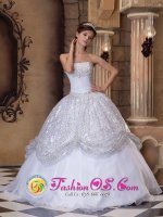 Stunning Sequin Strapless With the Super Hot White Quinceanera Dress in San Juan Argentina