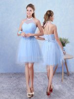 Traditional Sleeveless Ruching Lace Up Dama Dress