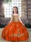 Floor Length Ball Gowns Sleeveless Orange Red Pageant Dress for Teens Lace Up