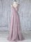 Floor Length Lavender Vestidos de Damas V-neck Sleeveless Criss Cross