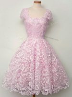 Beauteous Straps Cap Sleeves Lace Quinceanera Court of Honor Dress Lace Lace Up