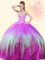 Sophisticated Sleeveless Tulle Floor Length Lace Up Sweet 16 Quinceanera Dress in Multi-color with Beading