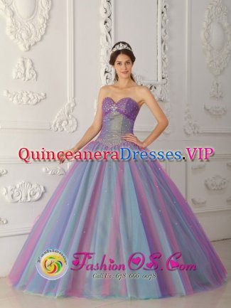 Louisville Tennessee/TN Multi-color Quinceanera Dress For Elegant Style Sweetheart Tulle Beading Stylish Ball Gown