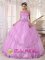 Dakota Dunes South Dakota/SD Stylish Taffeta and Tulle Appliques Decorate Discount Lavender Quinceanera Dress with sweetheart neckline