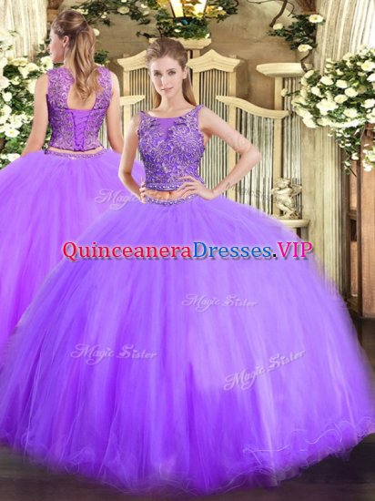 Inexpensive Tulle Sleeveless Floor Length Sweet 16 Quinceanera Dress and Beading - Click Image to Close