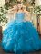 Dynamic Floor Length Aqua Blue Vestidos de Quinceanera Sweetheart Sleeveless Lace Up