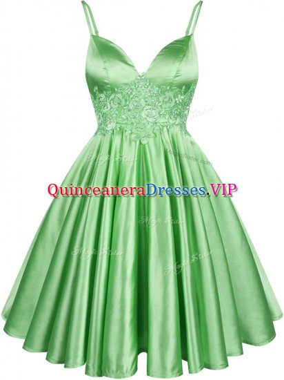 Lace Quinceanera Court Dresses Green Lace Up Sleeveless Knee Length - Click Image to Close