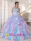 Cologne Germany Elegant Sweetheart Neckline Quinceanera Dress With Multi-color Ruffled and Appliques Decotrate