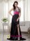 Kapaa Hawaii/HI Black and Hot Pink Column / Sheath Halter Zebra Quinceanera Dama Dress With Brush Train