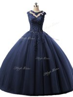 Luxury Scoop Sleeveless Tulle 15 Quinceanera Dress Beading and Lace Lace Up(SKU SWQD248-10BIZ)