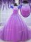 Smart Scoop Floor Length Ball Gowns Short Sleeves Lilac Party Dresses Lace Up