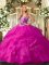 Fancy Sleeveless Lace Up Floor Length Beading and Ruffles Sweet 16 Dress